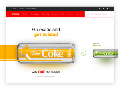 Coca Cola Landing Page clean design desktop digital interface landing page ui ux web design