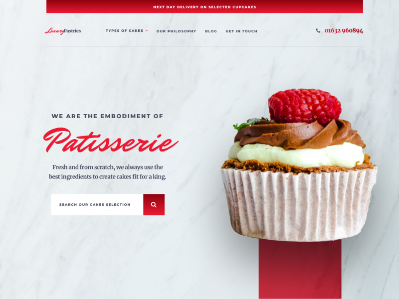 Luxury Patisserie Landing Page digital ui design user experience user interface cake desktop web design modern landing page ux ui