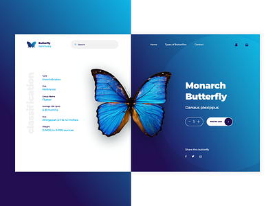 Butterfly eCommerce Landing Page animal digital ecommerce landing page ui user interface ux web design website