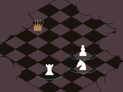 Chess strategy board game chess chess board chess strategy fog illustration isometry line piece war