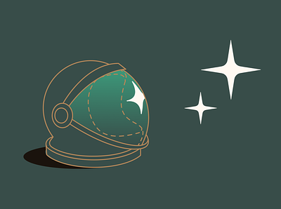It's good to dream astronaut dream dreaming dreams helmet illustration line sky space stars