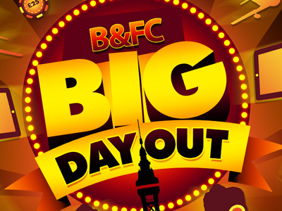 The B&FC BIG Day Out Promotion 3d brand identity logo design print promotion typography