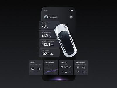 Car Dashboard Mobile App android app apple application car design innovation interface ios mobile tesla ui ux volkswagen vw