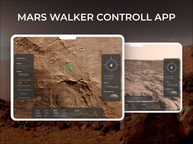 Mars walker control app by Igor Alexandrov on Dribbble