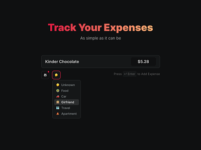 Expenses Application - Add Expense Input app design expenses minimal money tracking app ui ux web