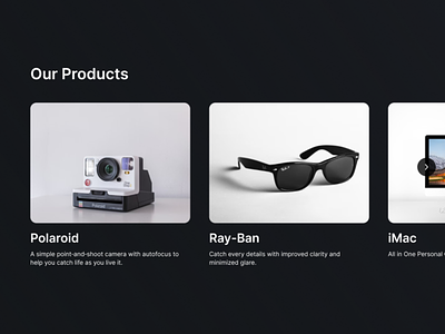 Products Carousel Component carousel component minimal ui web