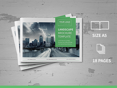 A5 Corporate Business Landscape Brochure brand brochure catalogs catalogue clean corporate customisable design free logo print template