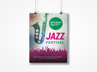 Jazz Festival Event Flyer brand brochure catalogs catalogue clean corporate customisable design free logo print template