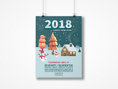 Happy New Year Flyer/Poster brand brochure catalogs catalogue clean corporate design free logo poster print template