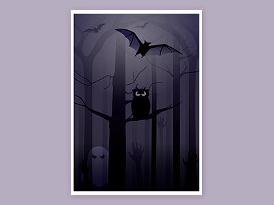 Halloween adobe illustrator bat ghost grain halloween illustration owl vector