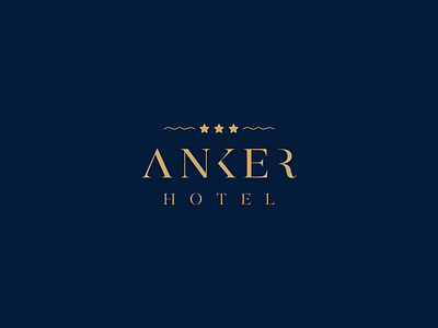 Anker Hotel Logo design gold hotel lake logo luxe typography