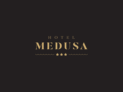 Hotel MedUSA black design gold hot hotel hotel logo logo luxury typography