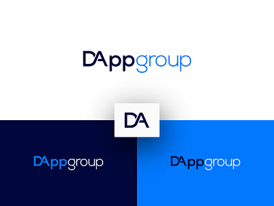 Dapp Group app block chain bule decentralized design illustration logo typography