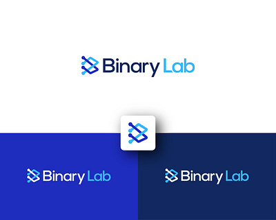 Binary Lab Logo b binary binary lab logo blue logo ui vector