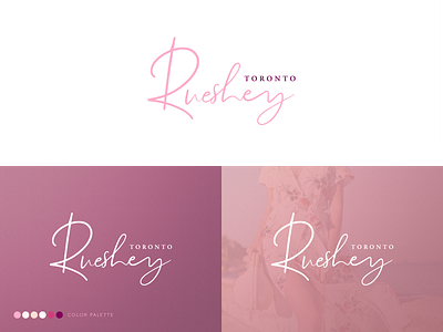 Rueshey Toronto brand branding clean fashion fonts illustration logos logotype moden script typogaphy