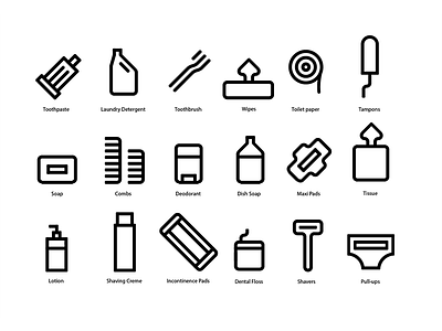 Icon Set for Hygiene Products