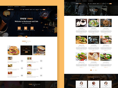 Testy Food - Cafe, Bar, Food & Restaurant PSD Template