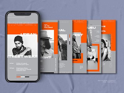 Midhy - Instagram Stories & Post design fashion flat hypebeast instagram instagram stories magazine minimal minimalist poster template typography ux vector web