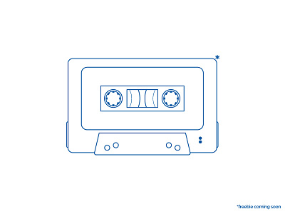 cassette blue cassette freebie soon icon illustration line