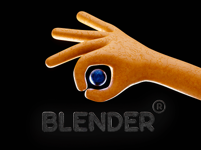 hand blended 3d 3d art b3d blender3d branding design hand illustration logo made practice