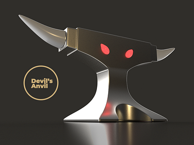 Devil's Anvil 3d 3d art adobe dimension anvil b3d blender3d design devil devils toolkit eyes illustration metal modelling red red eyes rendered tool work