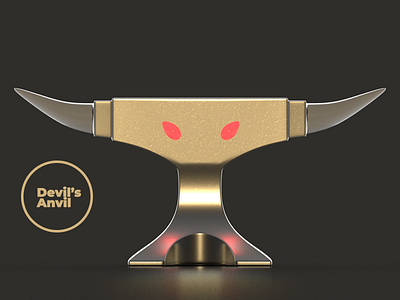 Devils Anvil - Facing the devil 3d 3d art b3d blender3d devil devil horns eyes facing metal red