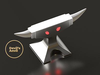 Devil's Anvil - isometric 3d 3d art 3d modelling b3d blender3d design devil metal practice red