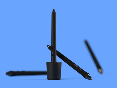 Tablet Pen with stand 3d 3d art b3d blender3d design intuos pen practice stand tablet wacom
