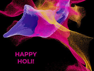 Happy Holi 2019 3d 3d art b3d blender3d color colours design festival generative happy holi holi illustration india liquid particles powder splash the festival of colour