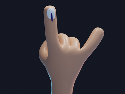 Voter Rockstar 3d blender3d choose democracy design election2019 hand india indian elections inked pick rockstar sign vote voting day