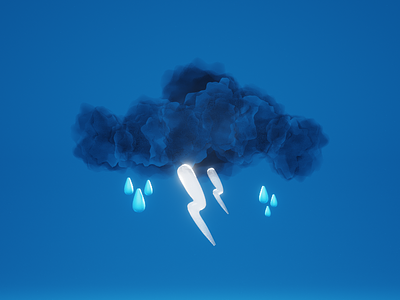 Monsoon is here 3d 3d art blender3d cloud clouds design illustration lightning monsoon rains thunder weather