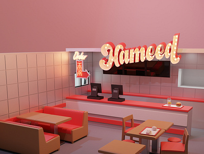 Hameed Restaurant 3d blender design