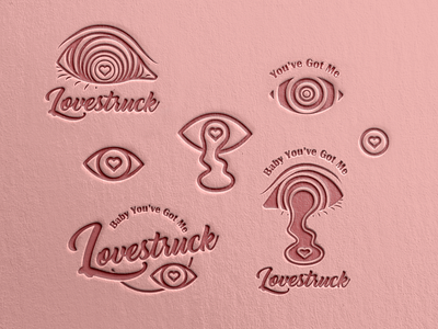 Lovestruck digital art dribbble eyes illustration illustrator letterpress logo design logodesign love pink pink logo texture