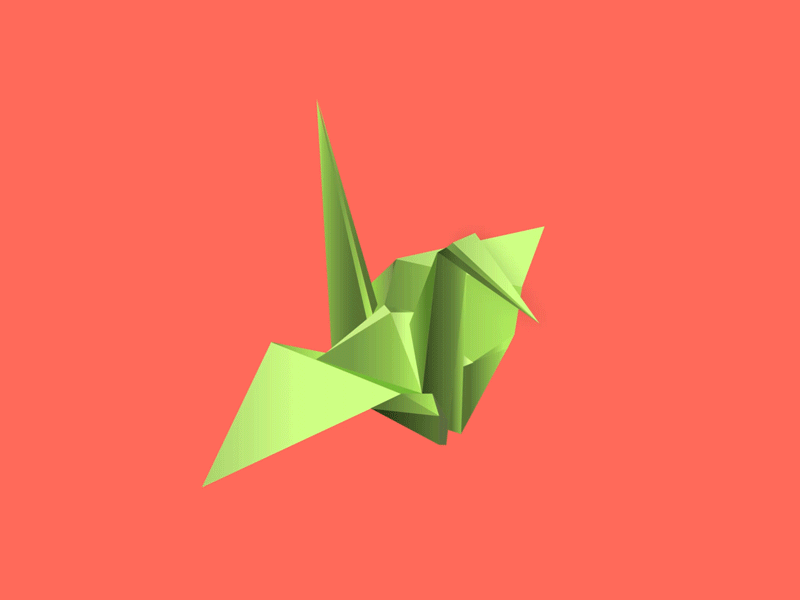 That's Not How You Fold a Crane... 3d animation challenge crane green illustration