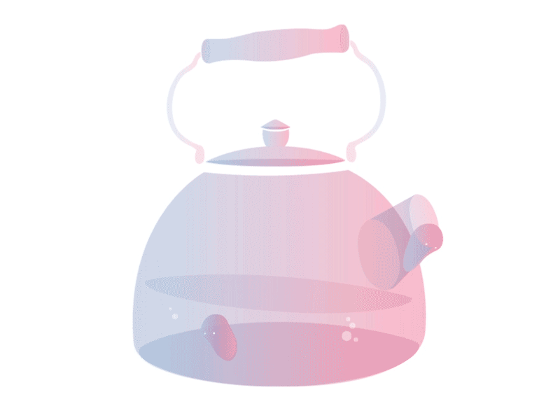 Kettle Spirits illustration motion graphic pink spirits tea kettle