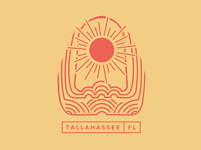 Saw the Sunrise badge design brand florida logo sun sunrise tallahassee travel yellow