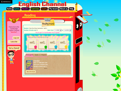 Cambridge English Channel design illustration layout ui web