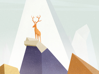 Mountain Stag deco deer design geometry illustration mountain retro