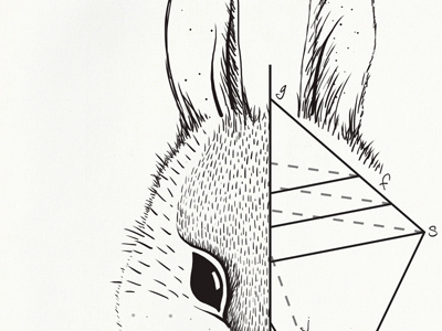 Half Rabbit animal architecture drawing geometry illustration rabbit tattoo