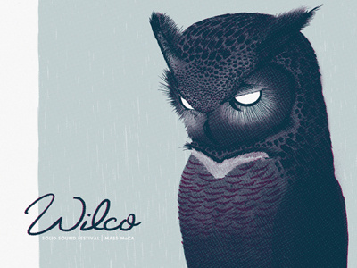 Songbird of Prey illustration owl poster screenprint typography wilco