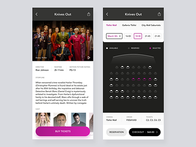 Cavea Cinemas - Concept (Part 2) app apple application cinema design ios movie movies reservation ticket app ticket booking tickets ui ux