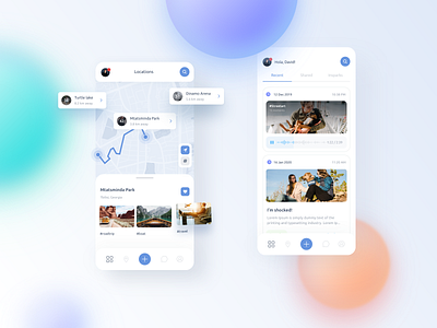 Travel Diary App design diary feed hashtag location map minimal mobile pin social media suggested travel travel app ui ux voice white