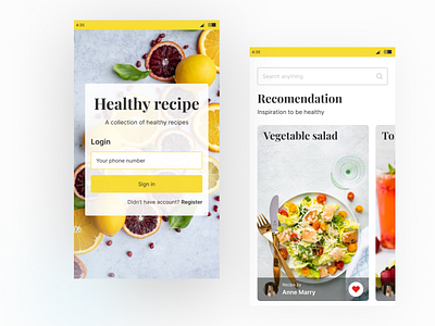 Healthy Recipe #Exploration app app design exploration food fruit healthy healthyfood recipe salad