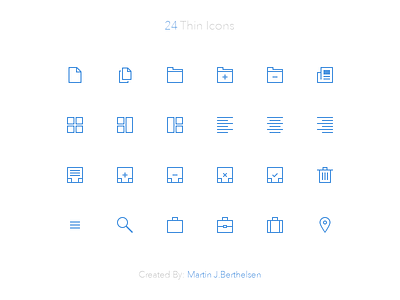 24 Thin Icons