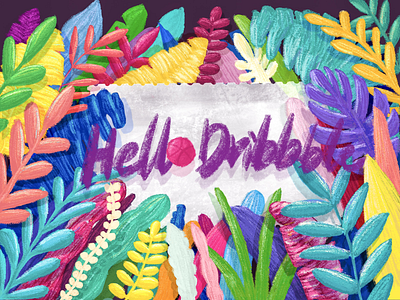 Hello Dribbble design illustration procreate app