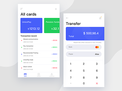 Bank app app bank card design sketch ui web