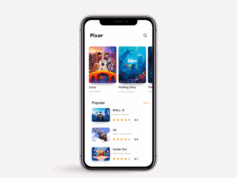 Piske movie movie ui ux 动态设计 应用