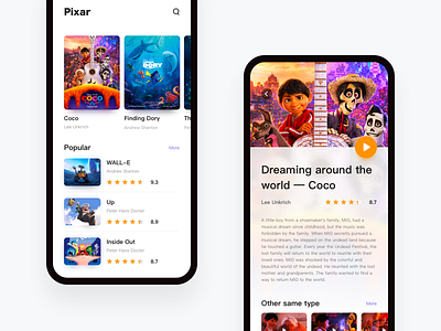 Movie app ui ux 应用 设计