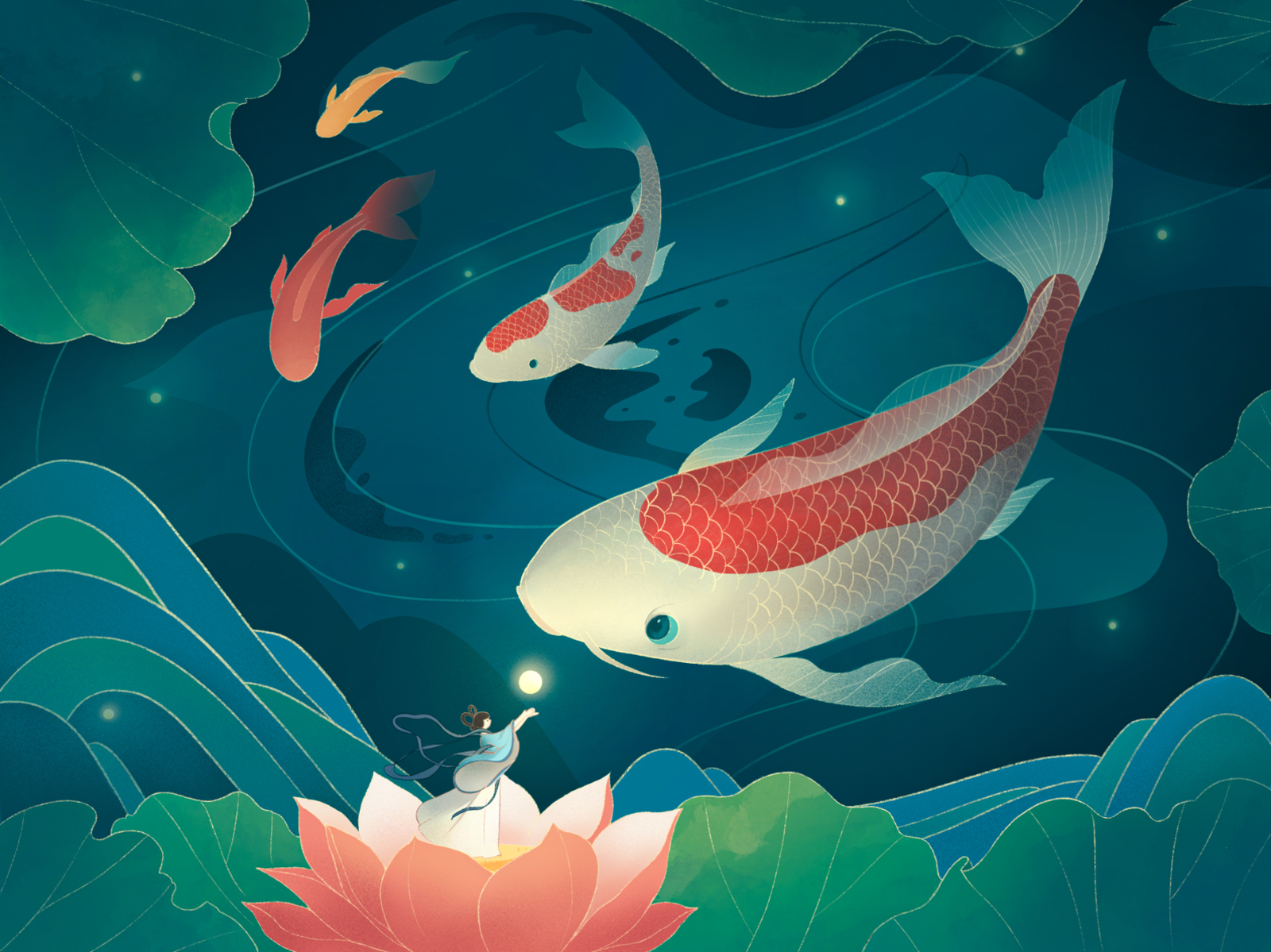 Good luck to brocade carp by Cyril Chan for RaDesign on Dribbble