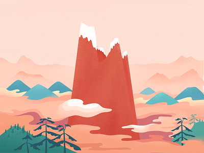 The red mountain chian illustration imagine mountain red